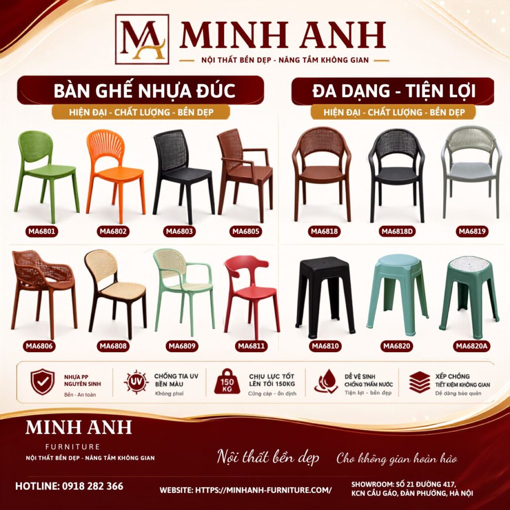 VÌ SAO CÙNG LÀ GHẾ NHỰA ĐÚC NHƯNG GIÁ BÁN CHÊNH NHAU RẤT NHIỀU?