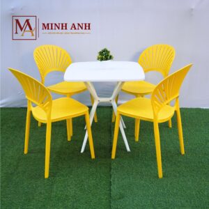 COMBO MAN402 (BÀN MAN04 + GHẾ MA6802) – BÀN GHẾ NHỰA ĐÚC CAO CẤP CHO QUÁN CAFE, NHÀ HÀNG, GIA ĐÌNH
